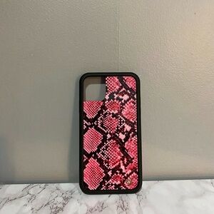 iPhone 11 wildflower phone case pink snakeskin